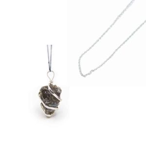 Rough Gemstone Pendant Labradorite with Silver Chain – Bundle